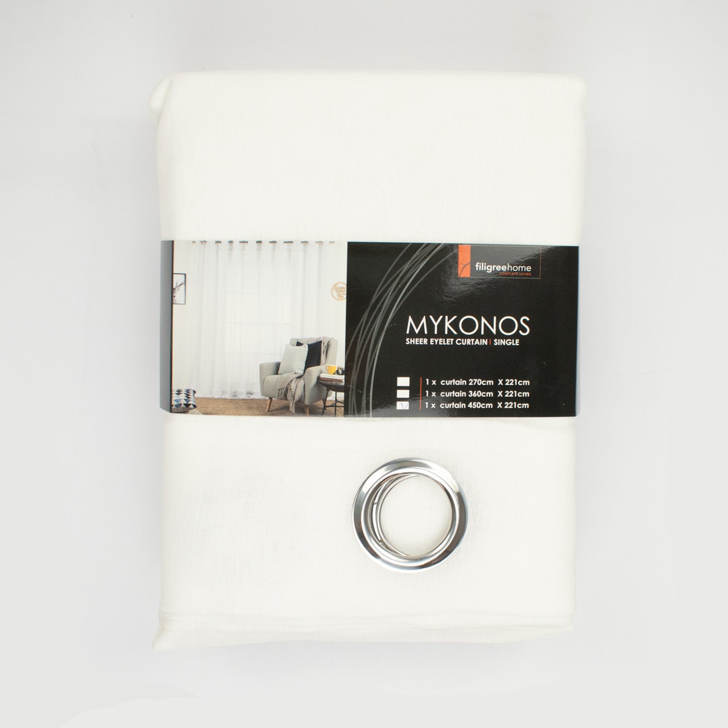 Eyelet Ring Top Sheer Curtain Design-MYKONOS