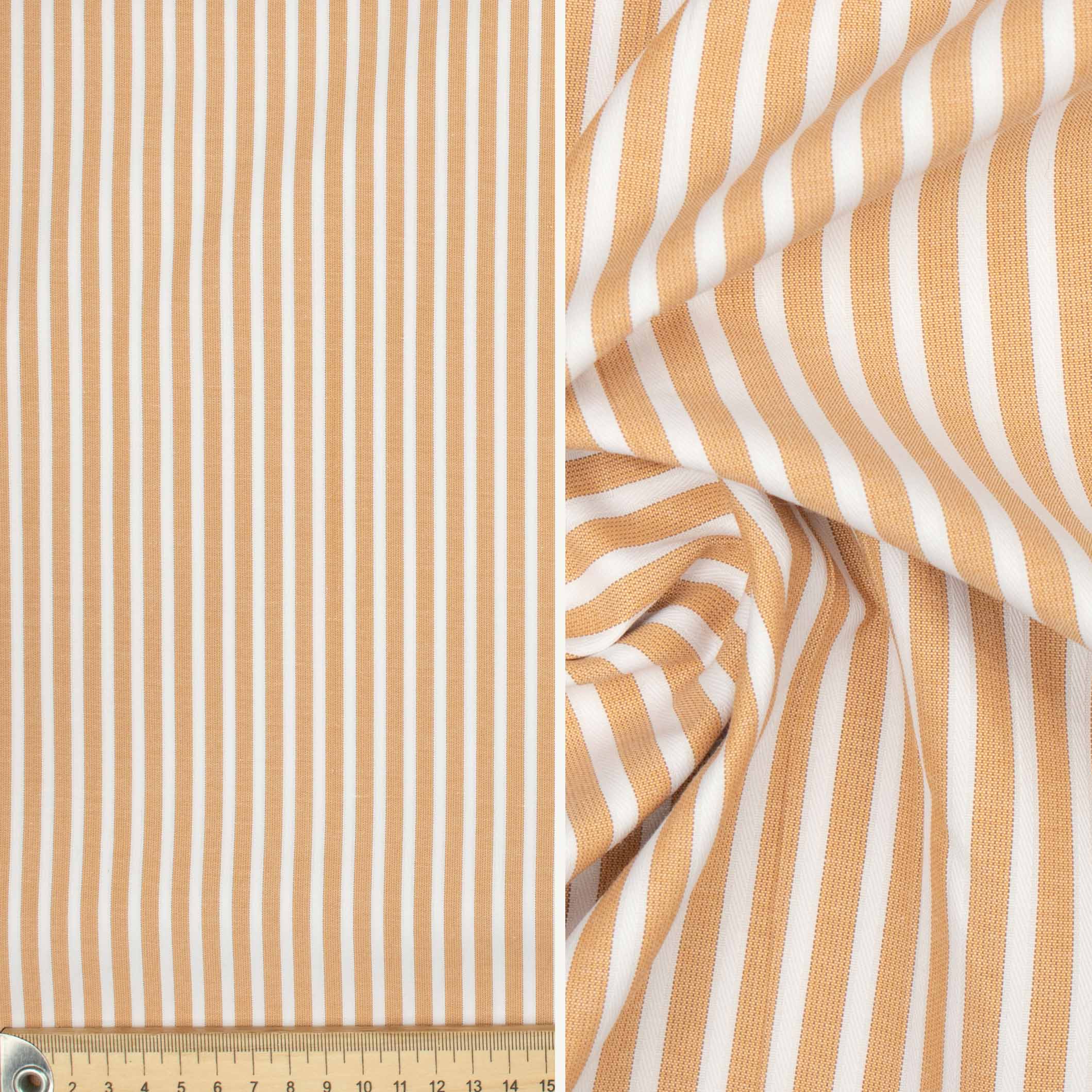 Stripe Shirting Design-18 Camel & White