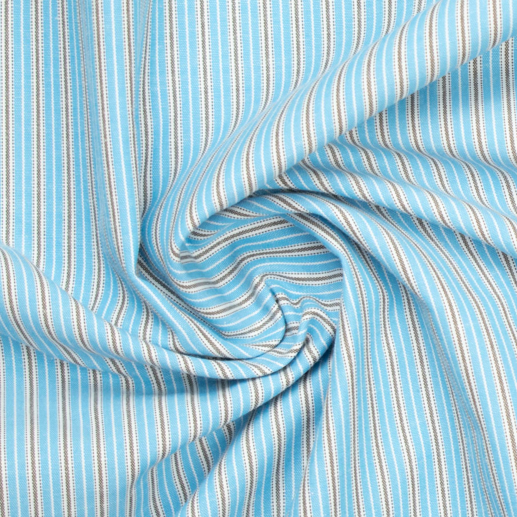Stripe Shirting Design-30 Blue & Black