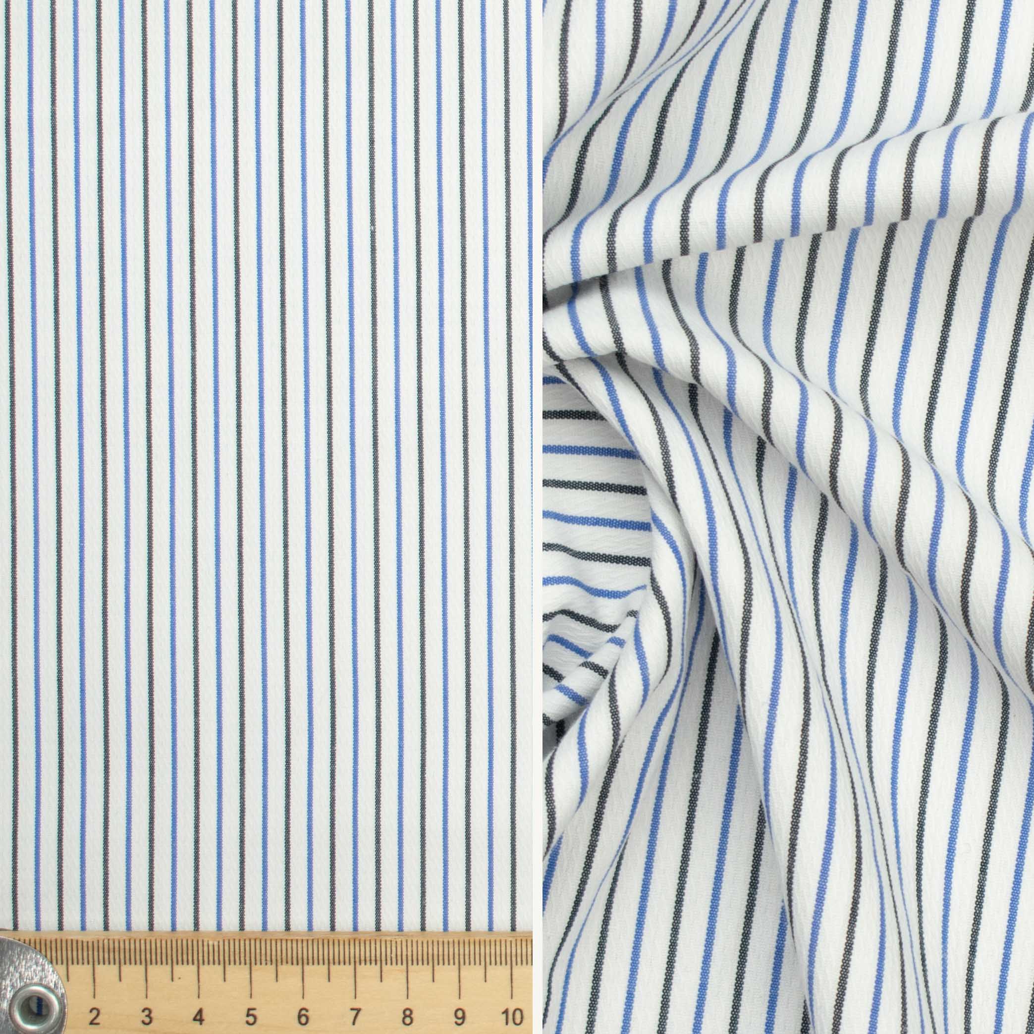 Stripe Shirting Design-40 Blue & Black