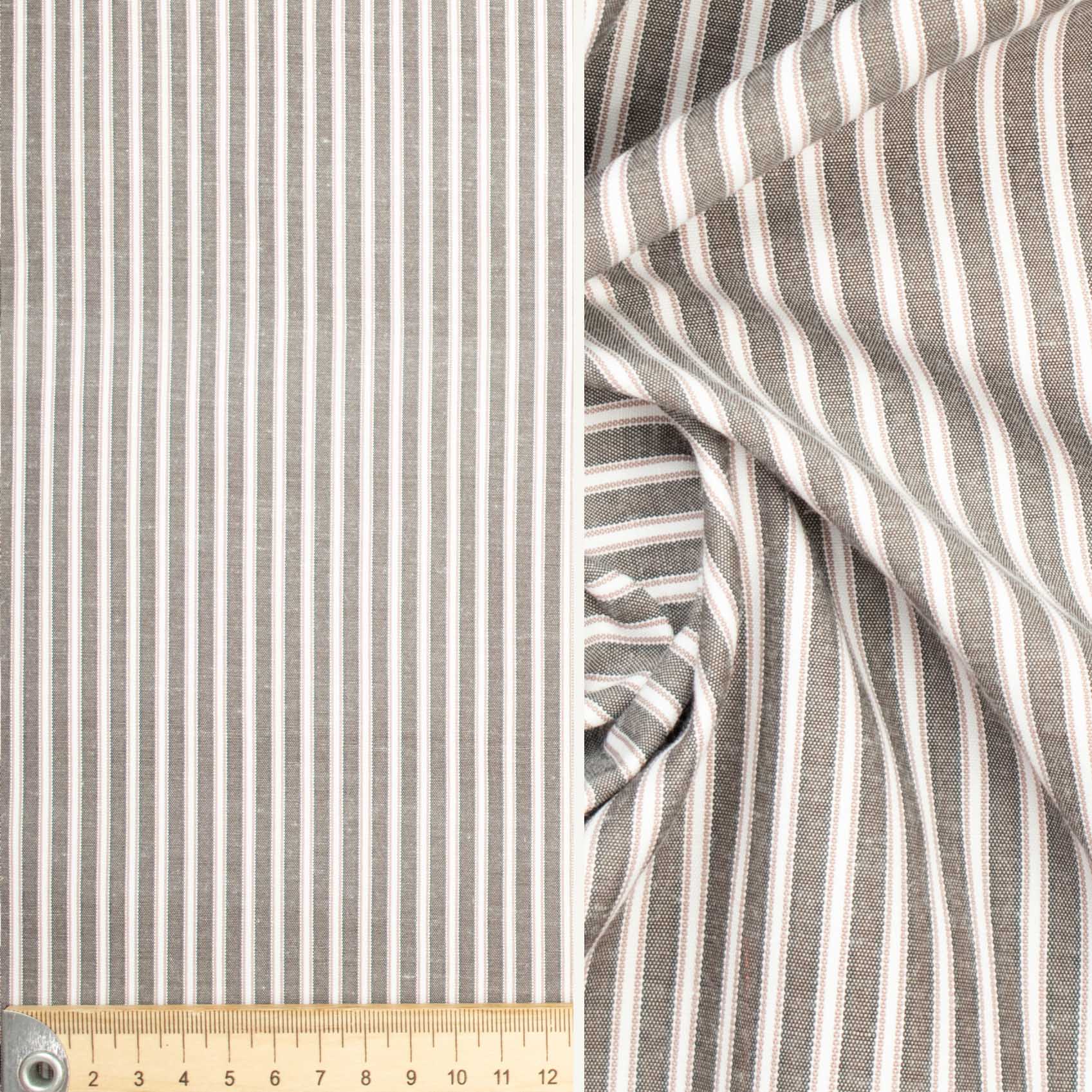 Stripe Shirting Design-44 Brown