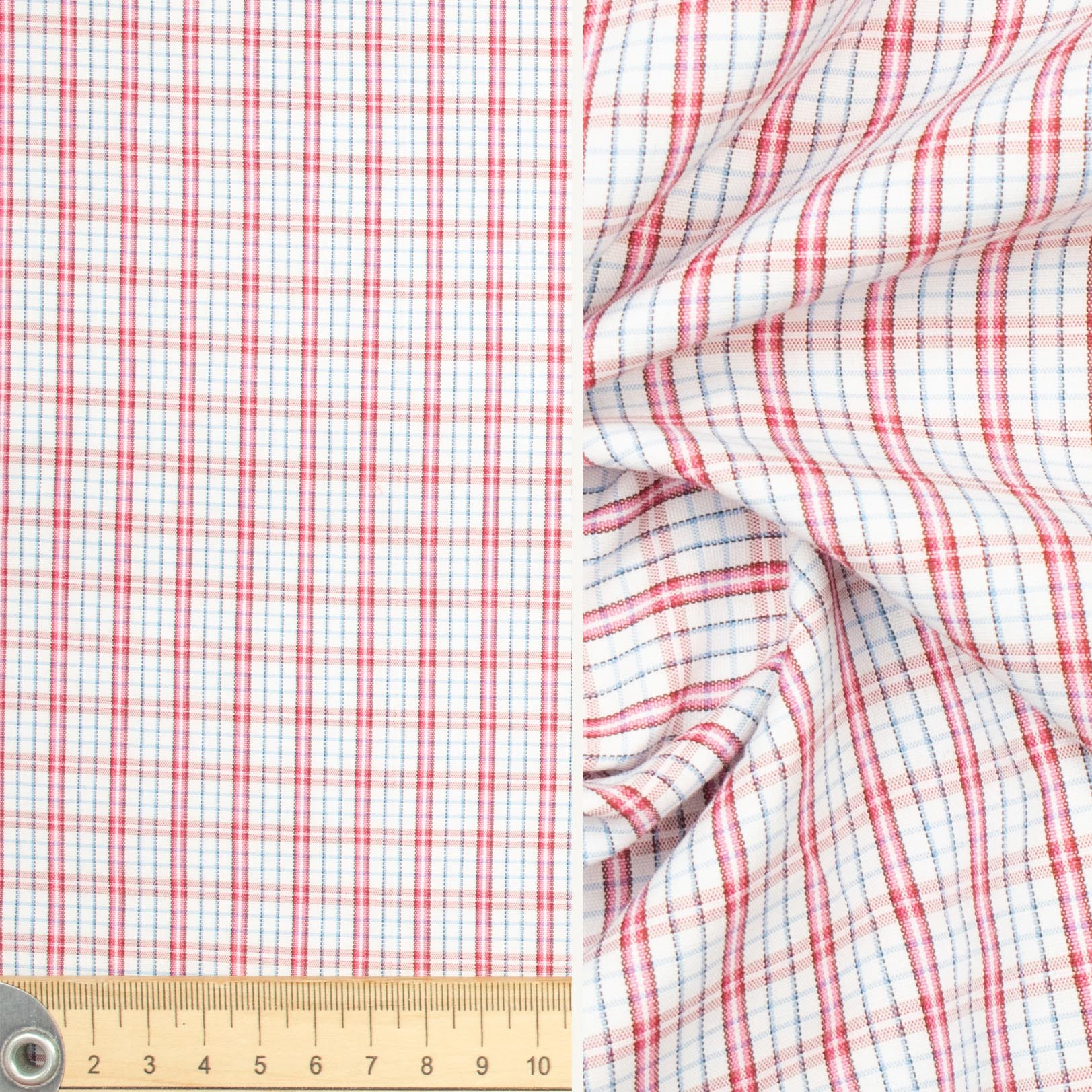 Check Shirting Design-6 Red & Blue