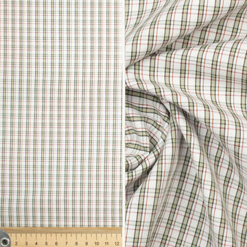 Check Shirting Design-8 Sage & Red