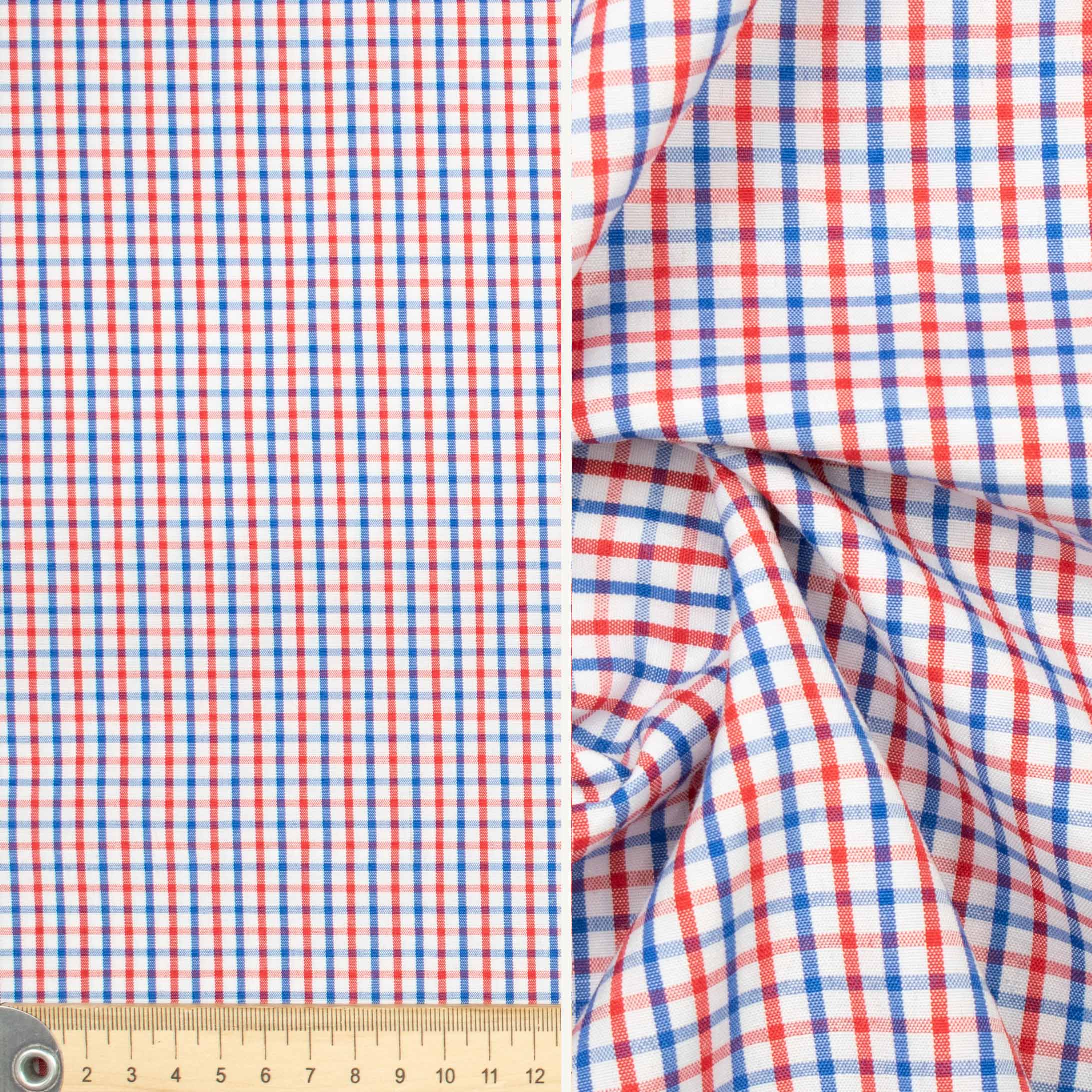 Check Shirting Design-10 Red & Blue