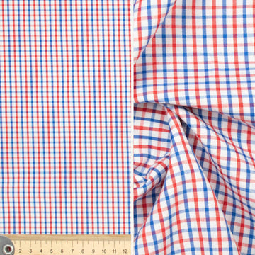 Check Shirting Design-10 Red & Blue