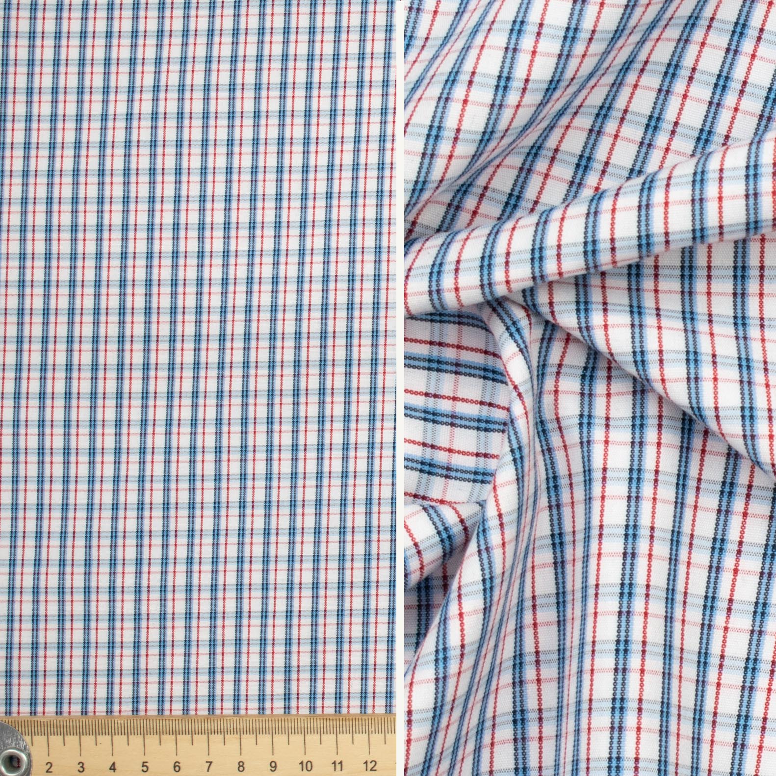 Check Shirting Design-13 Blue & Red