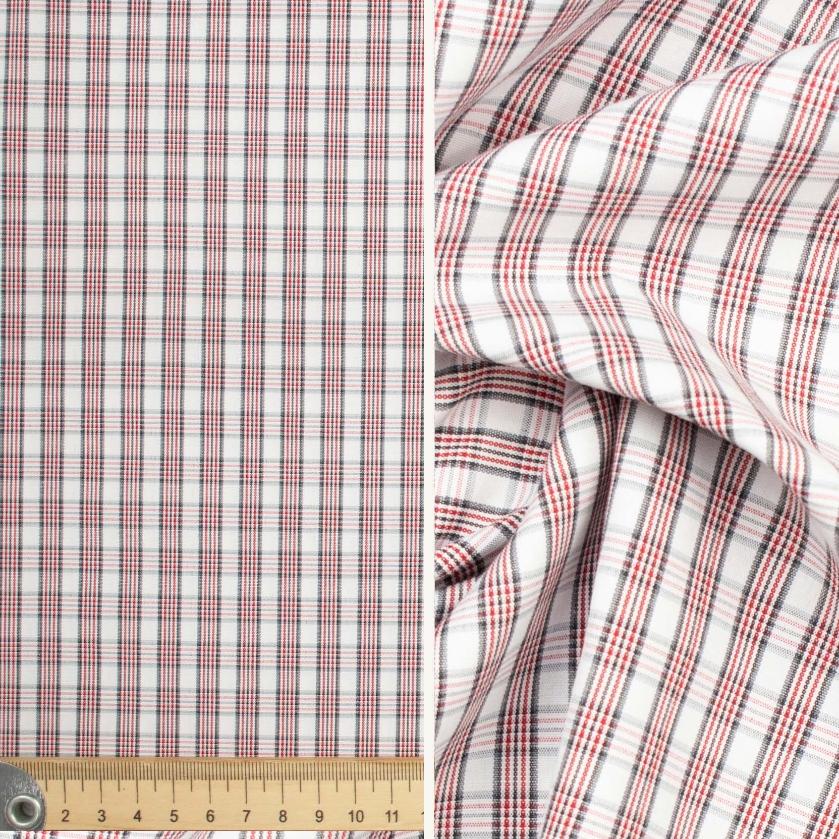 Check Shirting Design-14 Red & Grey
