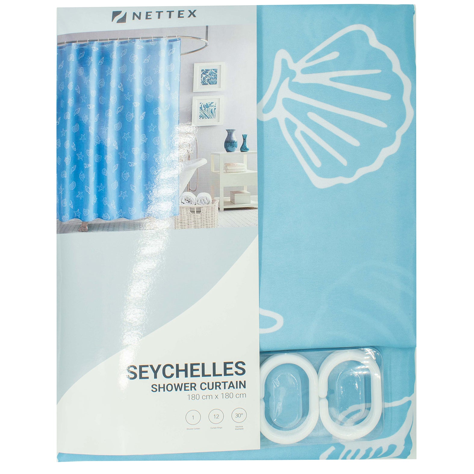 Shower Curtain Design-Seychelles 180CM X 180CM