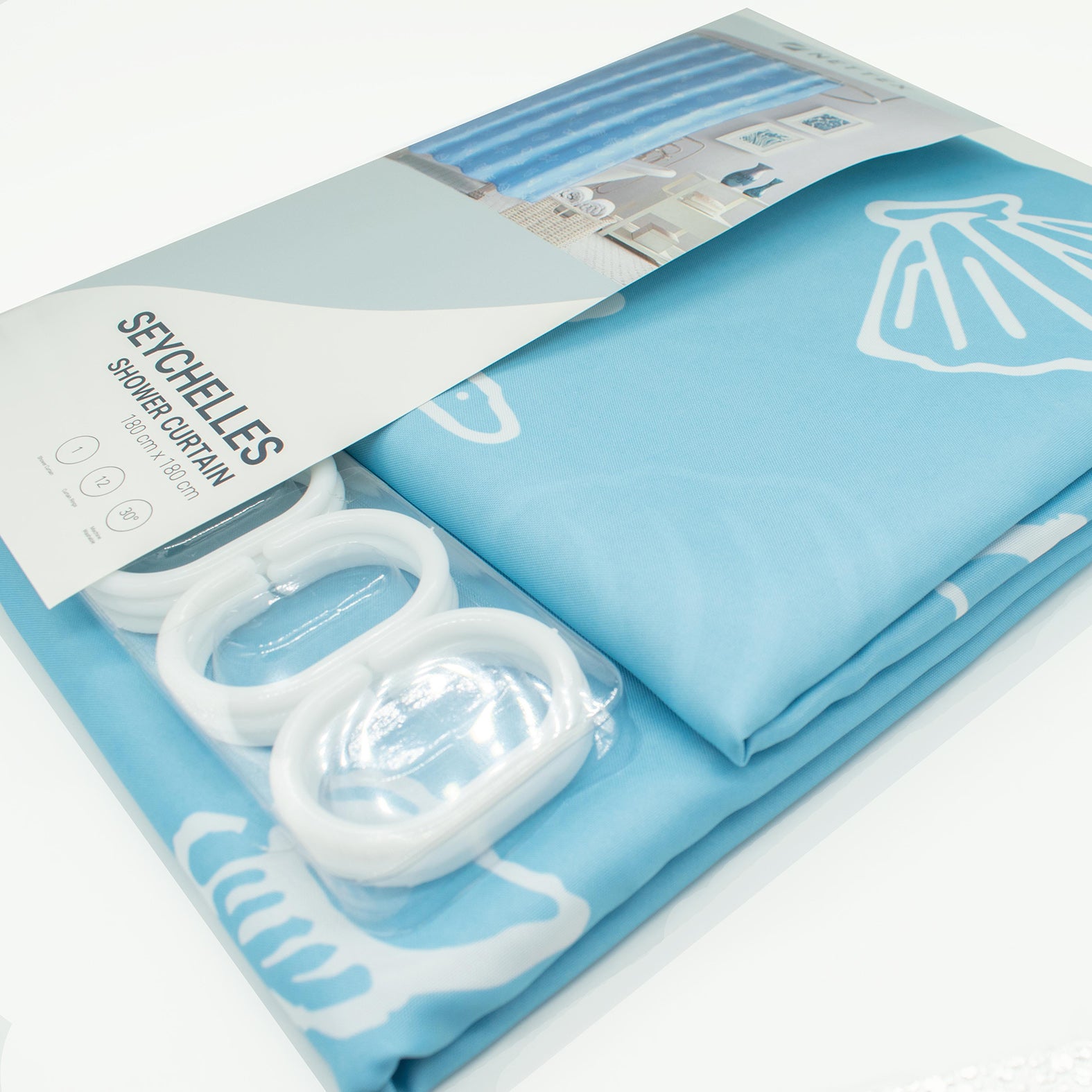 Shower Curtain Design-Seychelles 180CM X 180CM