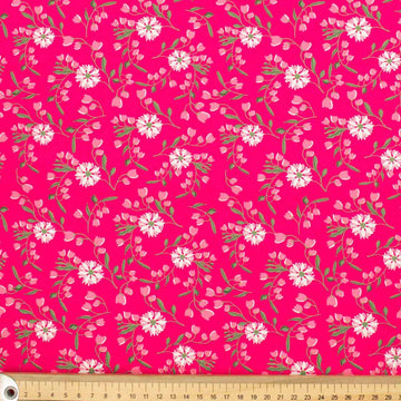 Spring Blooms Collection #05 Pink Flowers & Leaves Cotton Prints