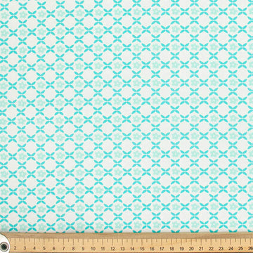 Spring Blooms Collection #20 Blue Geometric Small Flowers Cotton Prints