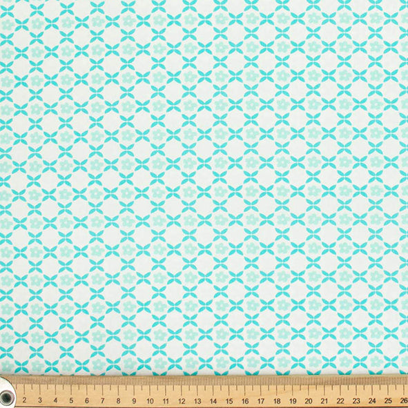 Spring Blooms Collection #20 Blue Geometric Small Flowers Cotton Prints