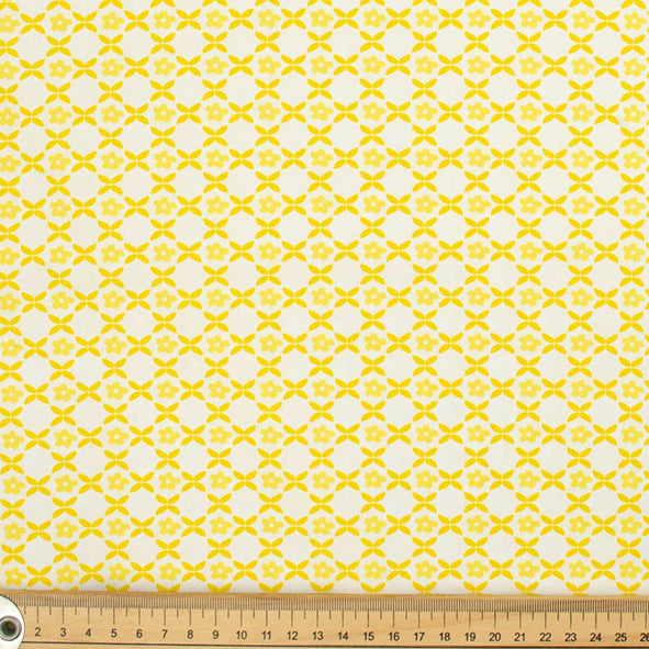 Spring Blooms Collection #19 Yellow Geometric Small Flowers Cotton Prints