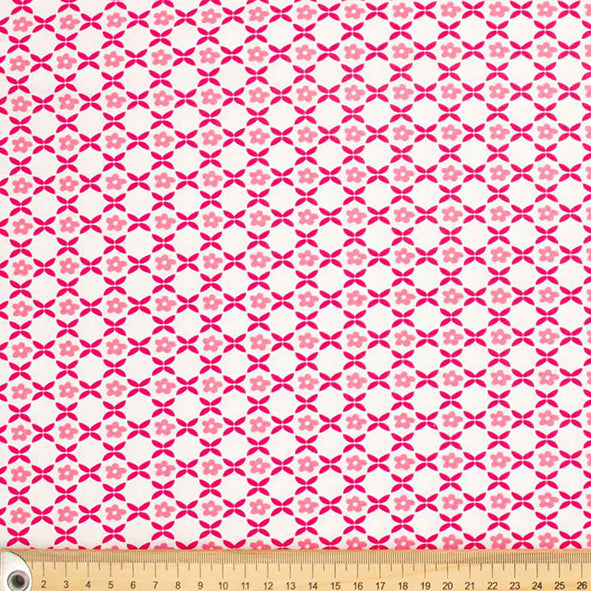 Spring Blooms Collection #17 Pink Geometric Small Flowers Cotton Prints