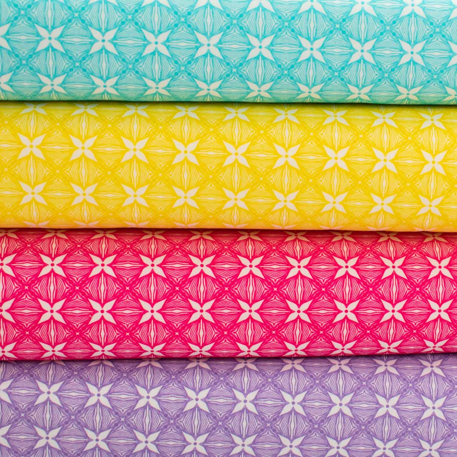 Spring Blooms Collection #12 Blue Geometric Line Floral Cotton Prints