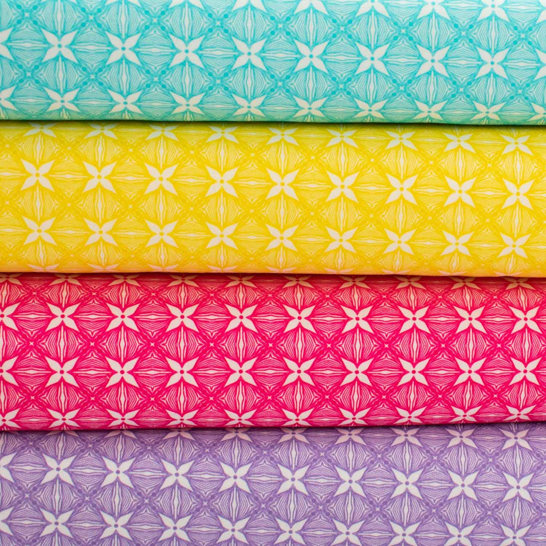 Spring Blooms Collection #10 Purple Geometric Line Floral Cotton Prints