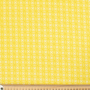 Spring Blooms Collection #11 Yellow Geometric Line Floral Cotton Prints