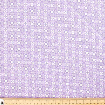 Spring Blooms Collection #10 Purple Geometric Line Floral Cotton Prints