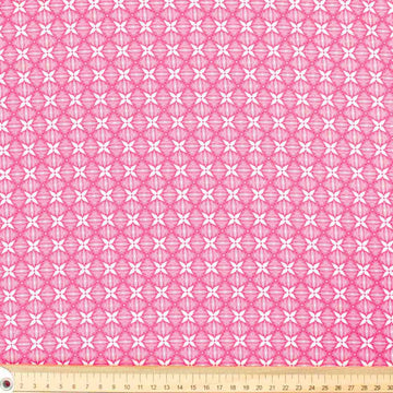 Spring Blooms Collection #09 Pink Geometric Line Floral Cotton Prints
