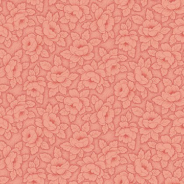 Stof Fabrics Colourflow Orange Flowers with Leaves Cotton Prints