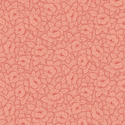 Stof Fabrics Colourflow Orange Flowers with Leaves Cotton Prints