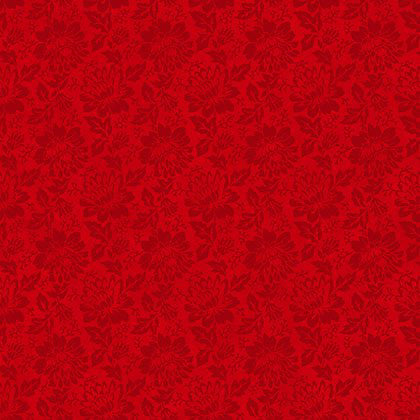 Stof Fabrics Colourflow Red Flowers Cotton Prints
