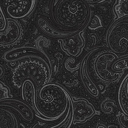 Stof Fabrics Ruby Rose Black Paisley Cotton Prints