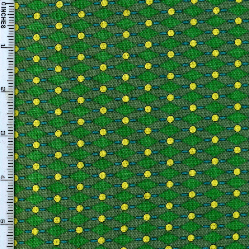 Stof Fabrics Geo Coaster-3 Green Cotton Prints