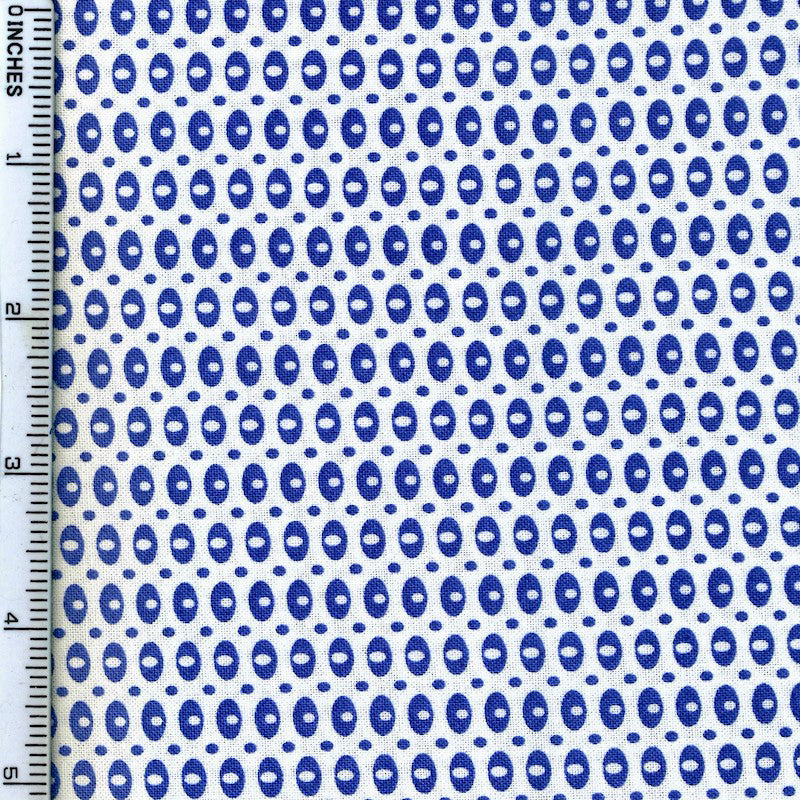 Stof Fabrics Dot Mania-9 Blue on White Cotton Prints