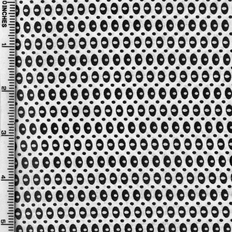 Stof Fabrics Dot Mania-11 Black on White Cotton Prints