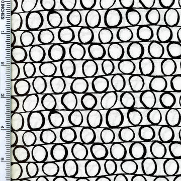 Stof Fabrics Dot Mania-15 Black Circles on White Cotton Prints