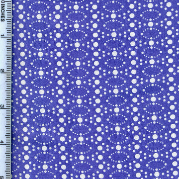 Stof Fabrics Dot Mania White Spots Circle on Blue Cotton Prints
