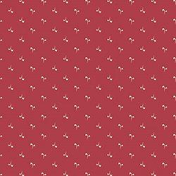 Stof Fabrics Nellies Shirtings Small leaf on Red Cotton Prints