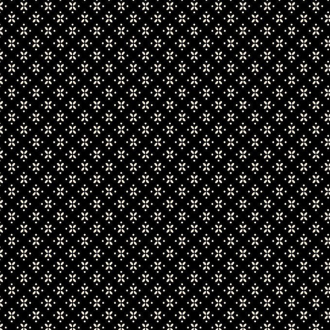 Stof Fabrics Nellies Shirtings Spots on Black Cotton Prints