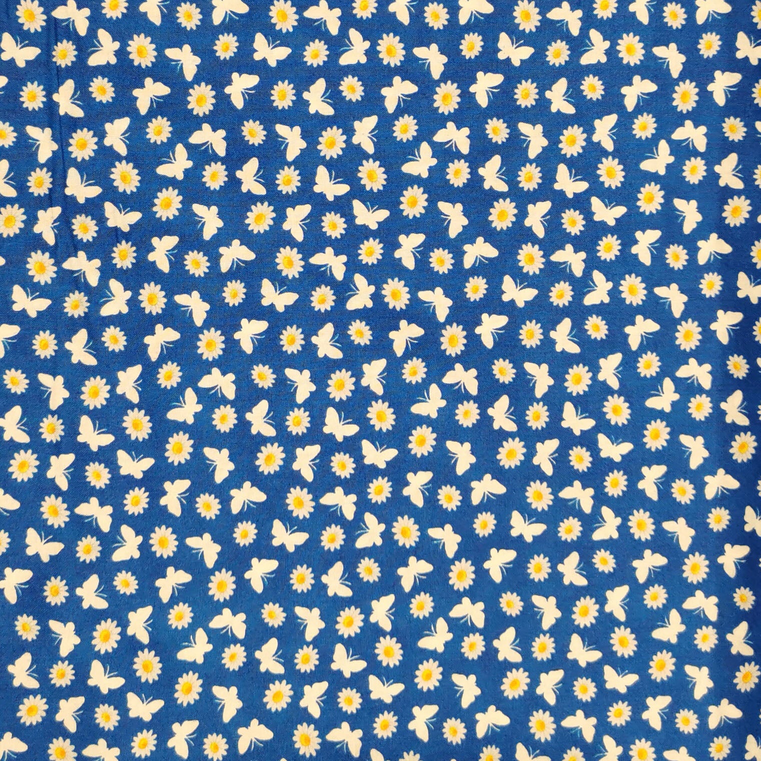 Stof Fabrics Thomsen Bears Floral & Butterfly on Blue Cotton Prints