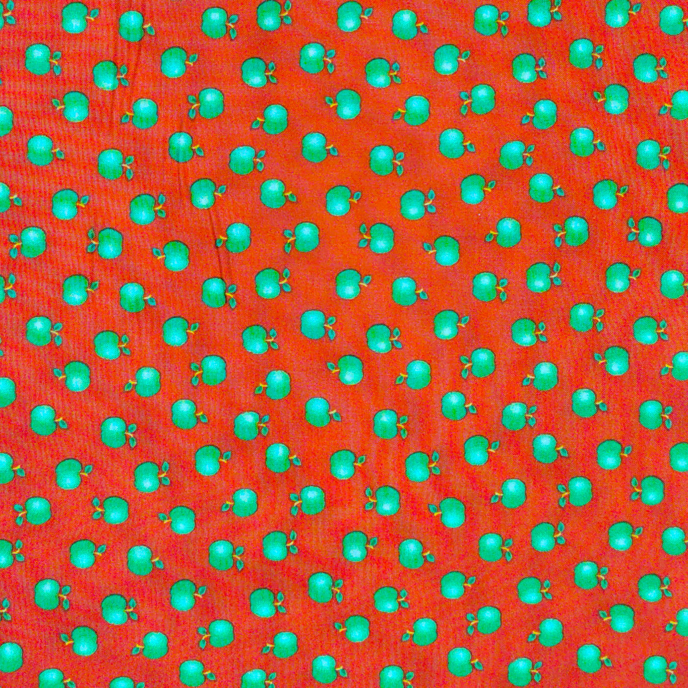 Stof Fabrics Thomsen Bears Green Apple on Red Cotton Prints