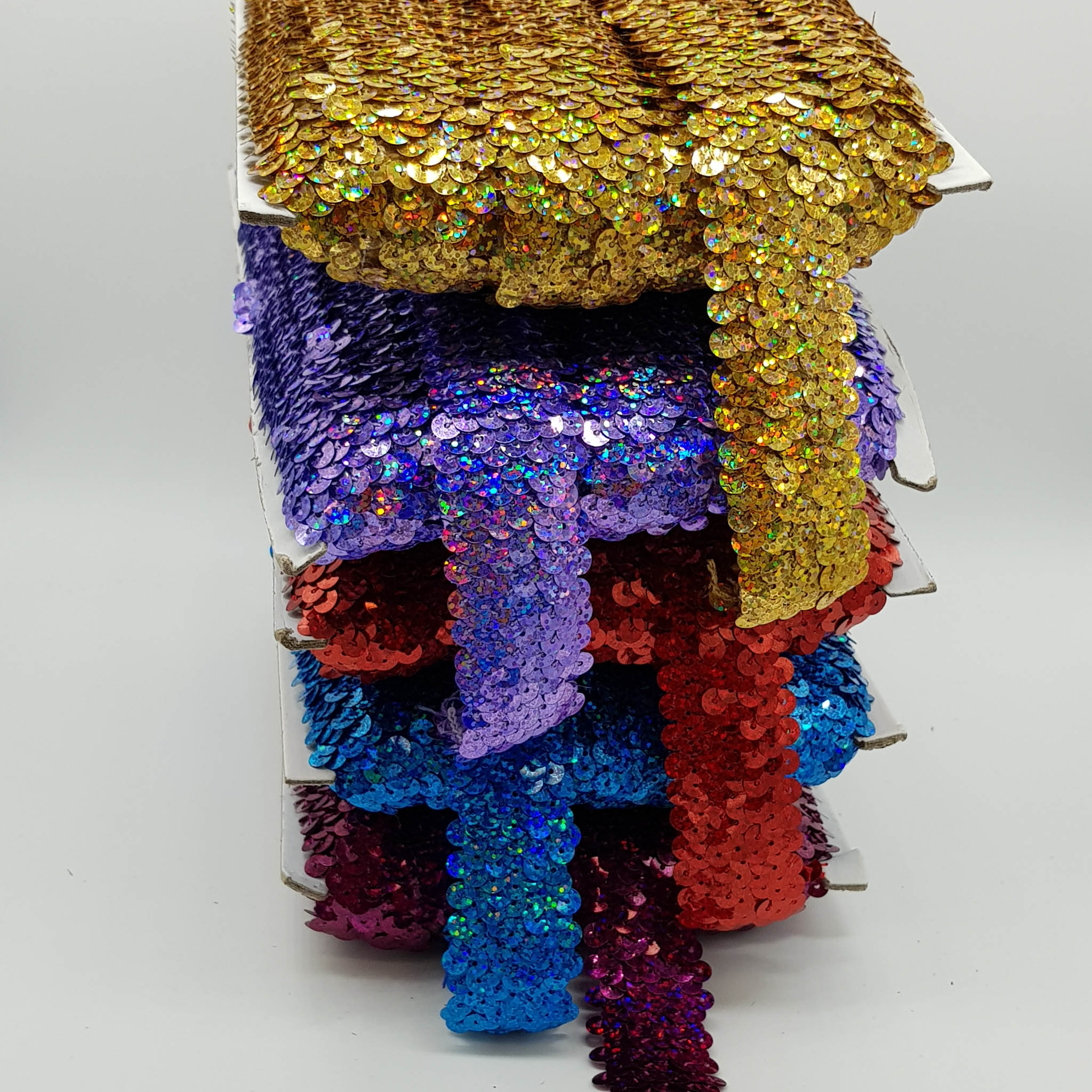 Stretch Sequin Trim 3-Row 30mm