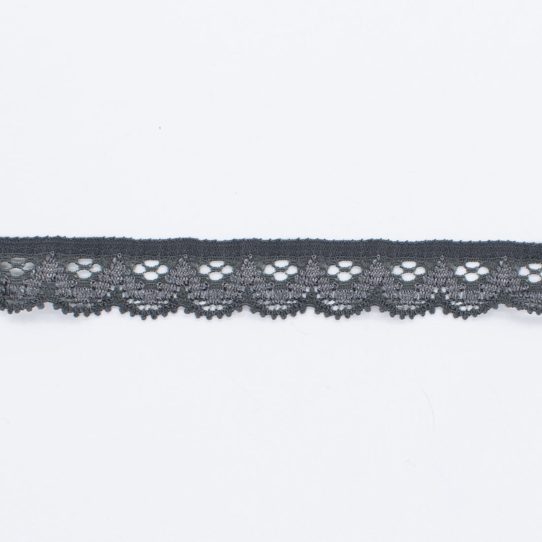 Stretch Lace Trim 15mm Design-3N Dark Grey