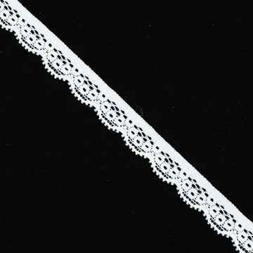 Stretch Raschel Lace Trim 15mm Design-K0 White