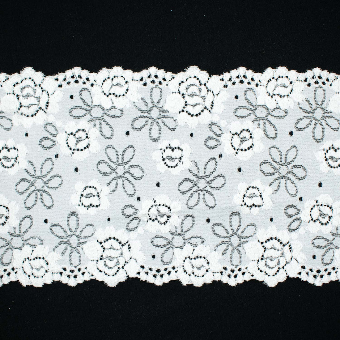 Floral Stretch Raschel Lace Trim 150mm