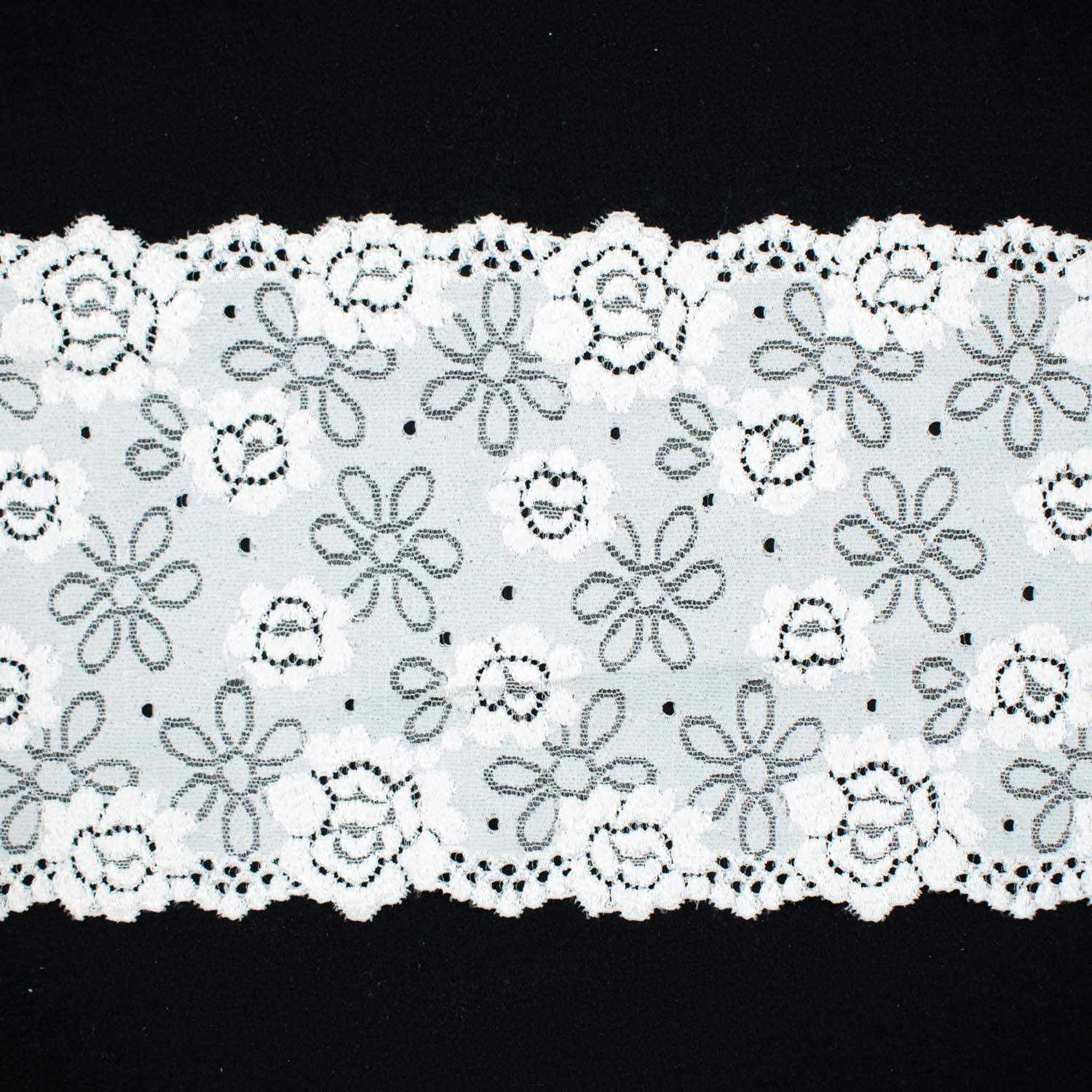 Floral Stretch Raschel Lace Trim 150mm