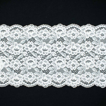 White Blossom Stretch Raschel Lace Trim 170mm