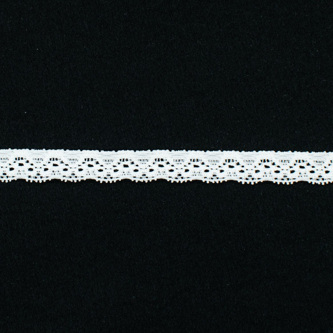 Stretch Lace Trim 10mm Design-KA White