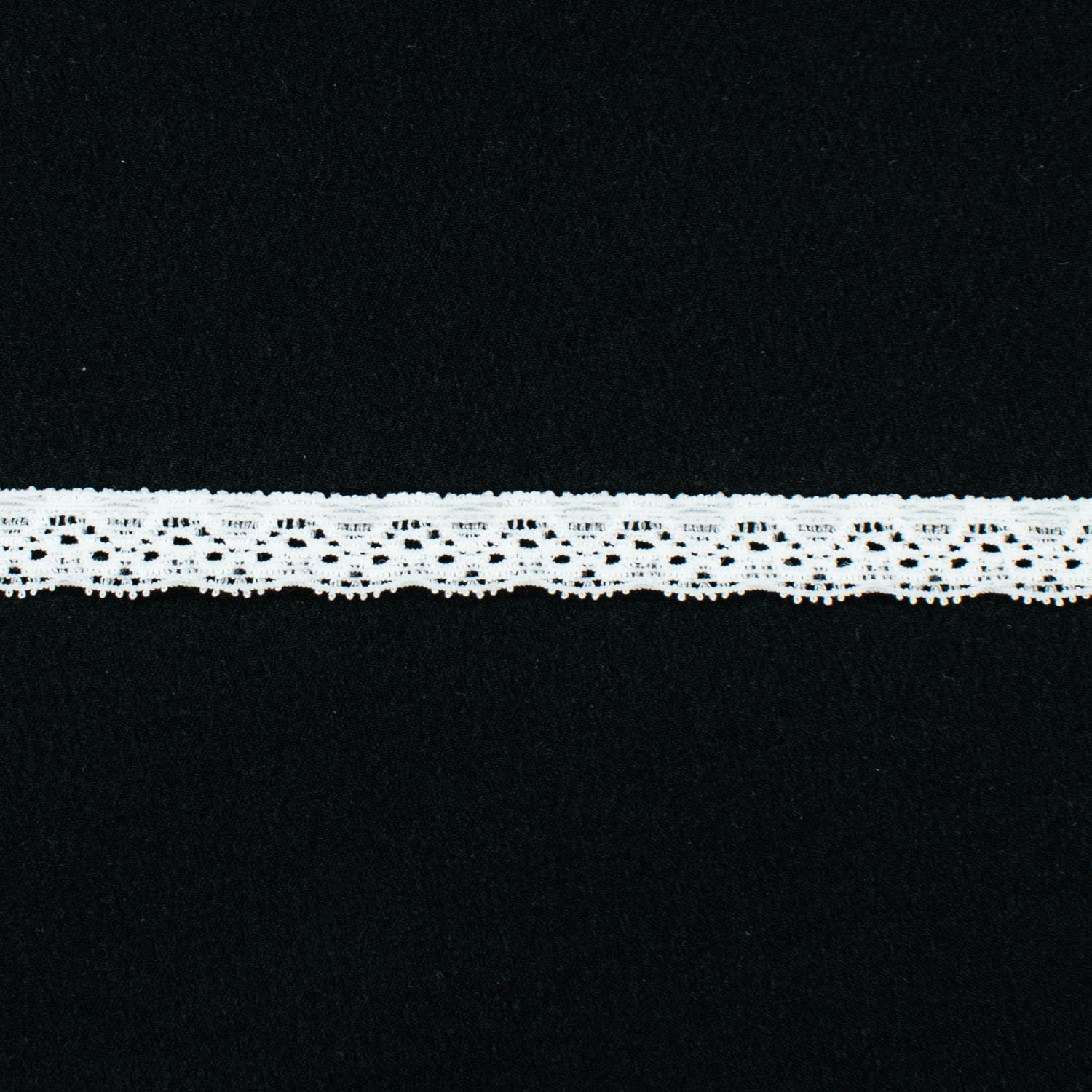 Stretch Lace Trim 10mm Design-KA White