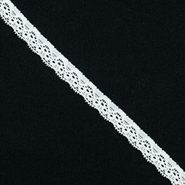 Stretch Lace Trim 10mm Design-KA White