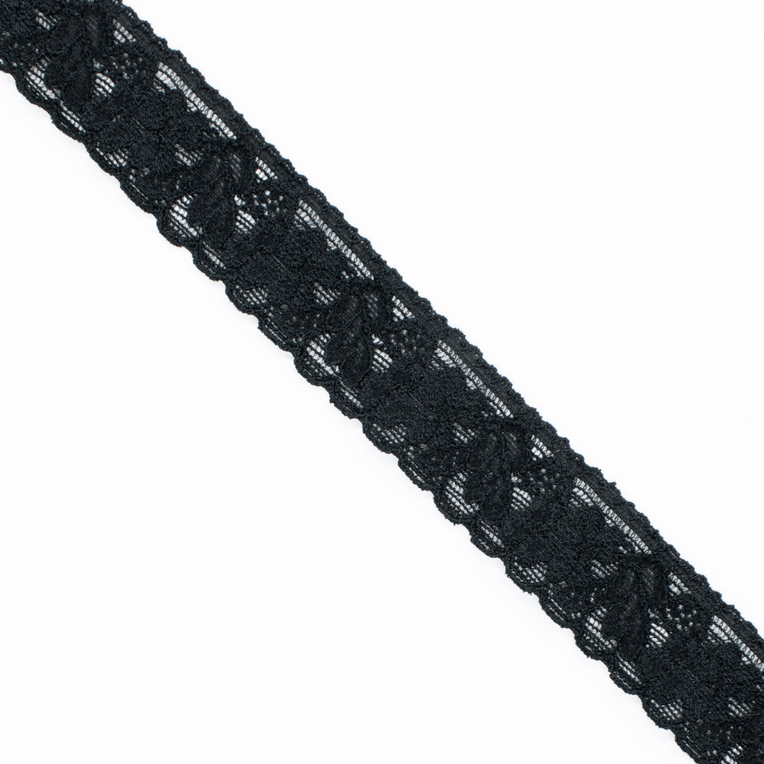 Stretch Lace Trim 25mm Black