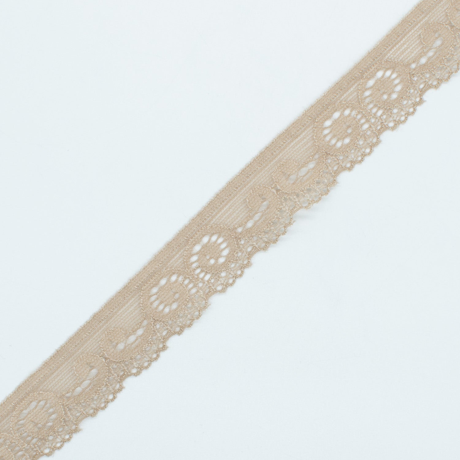 Stretch Lace Trim 25mm Design-S8 Tan