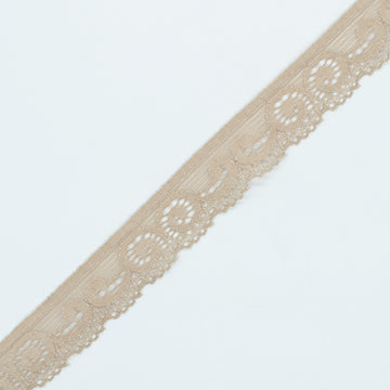 Stretch Lace Trim 25mm Design-S8 Tan