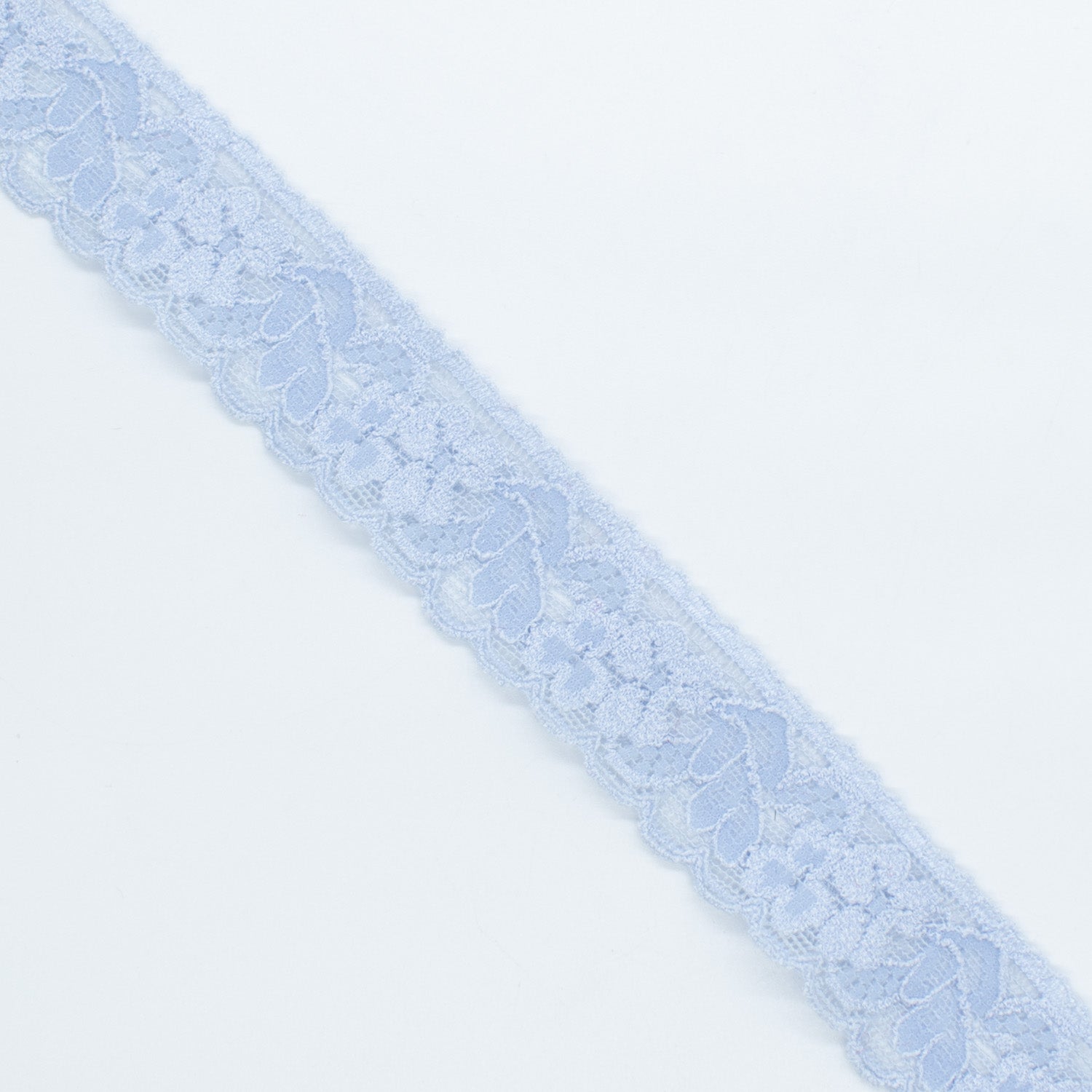 Stretch Lace Trim 25mm Design-S Light Blue