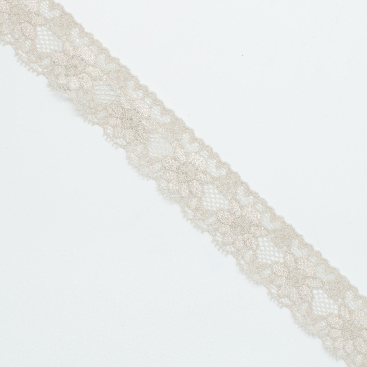 Stretch Lace Trim 30mm Design-S6 Stone
